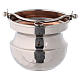Holy water bucket in hammered nickel-plated brass s1