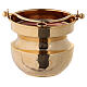 Holy water pot in hammered brass with 24K gold plating s1