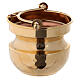 Holy water pot in hammered brass with 24K gold plating s2
