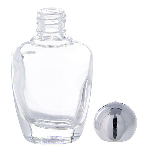 Botella agua bendita vidrio 15 ml tapón plateado (CAJA 50 PIEZAS) 3
