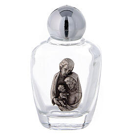 15 ml holy water glass bottle with silver metallic plastic cap Holy Family (50-PIECE PACK)