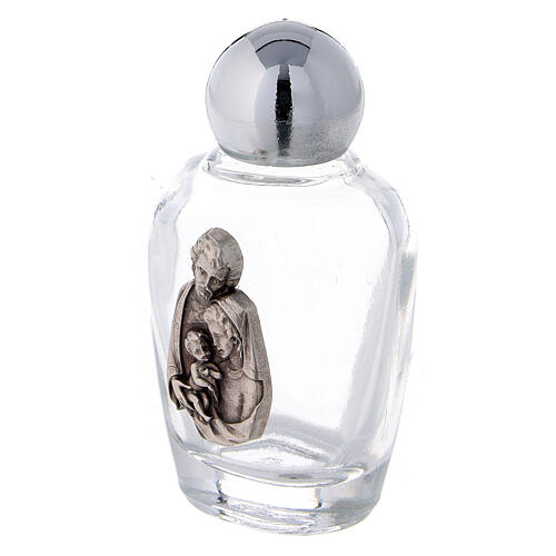 15 ml holy water glass bottle with silver metallic plastic cap Holy Family (50-PIECE PACK) 2