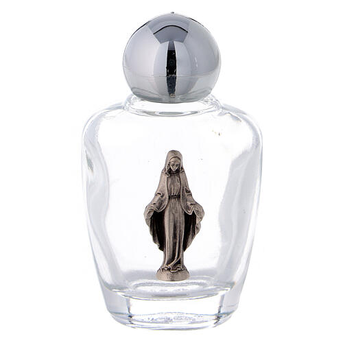 15 ml holy water glass bottle with silver metallic plastic cap Immaculate Virgin Mary (50-PIECE PACK) 1
