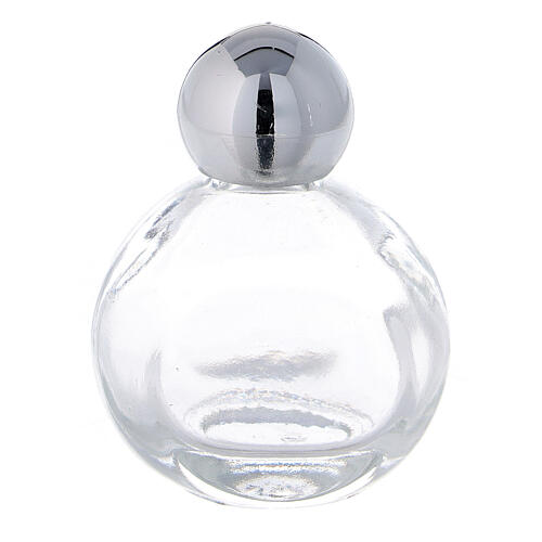 Botella agua bendita 15 ml vidrio tapón plateado (CAJA 50 PIEZAS) 1