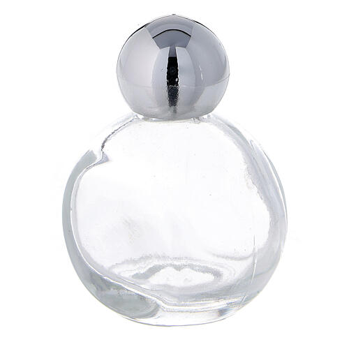 Botella agua bendita 15 ml vidrio tapón plateado (CAJA 50 PIEZAS) 2