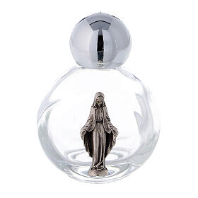 15 ml holy water glass bottle with silver metallic plastic cap Immaculate Virgin Mary (50-PIECE PACK)