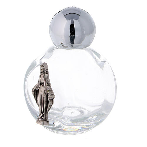 15 ml holy water glass bottle with silver metallic plastic cap Immaculate Virgin Mary (50-PIECE PACK) 2