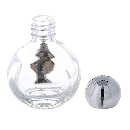 15 ml holy water glass bottle with silver metallic plastic cap Immaculate Virgin Mary (50-PIECE PACK) 3