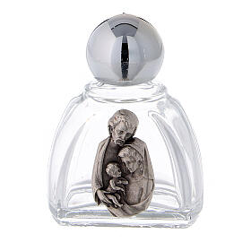 12 ml holy water glass bottle with silver metallic plastic cap Holy Family (50-PIECE PACK)