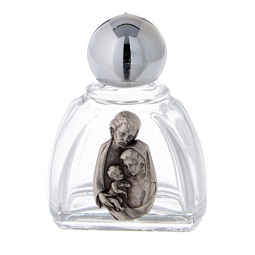 12 ml holy water glass bottle with silver metallic plastic cap Holy Family (50-PIECE PACK) 1