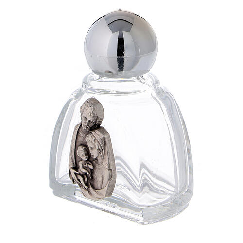 12 ml holy water glass bottle with silver metallic plastic cap Holy Family (50-PIECE PACK) 2