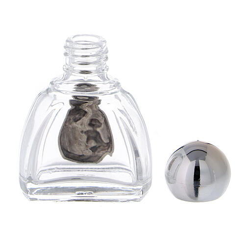 12 ml holy water glass bottle with silver metallic plastic cap Holy Family (50-PIECE PACK) 3