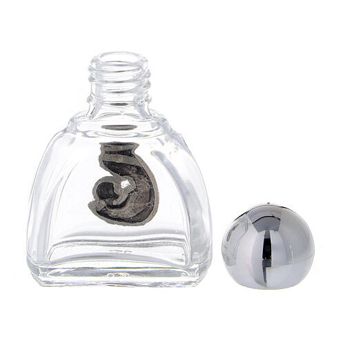 Holy water bottle 12 ml in glass with Madonna and Child (50 pcs pack) 3