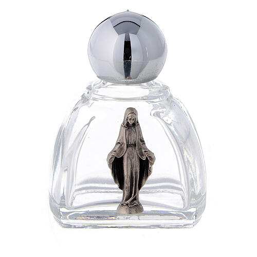 12 ml holy water glass bottle with silver metallic plastic cap Immaculate Virgin Mary (50-PIECE PACK) 1