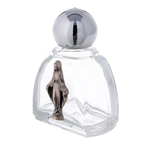 12 ml holy water glass bottle with silver metallic plastic cap Immaculate Virgin Mary (50-PIECE PACK) 2