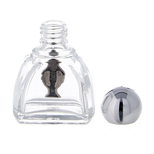 12 ml holy water glass bottle with silver metallic plastic cap Immaculate Virgin Mary (50-PIECE PACK) 3