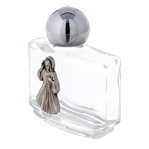 Glass holy water bottle 15 ml in glass with Divine Mercy (50 pcs pack) 2