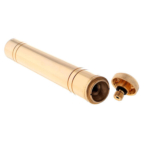 Sprinkler in brass, golden tone with jacquard golden case, 16 cm 4