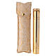 Holy water sprinkler 16 cm, in light gold with jacquard case s2