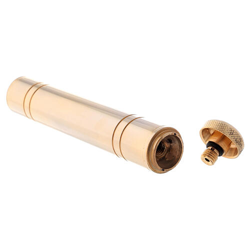 Aspersorio latón dorado 24k 14 cm estuche raso dorado 4