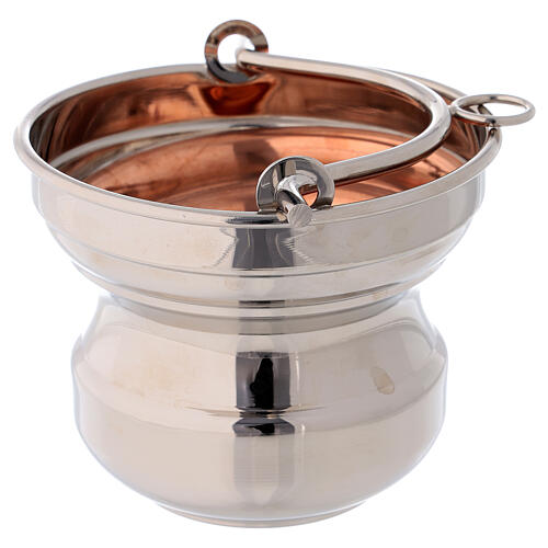 Holy water bucket in brass and copper 5 in diameter 2