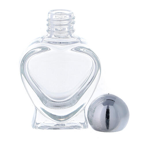 Bottiglietta acquasanta a forma di cuore 10 ml (CONF. 50 PZ) vetro 3