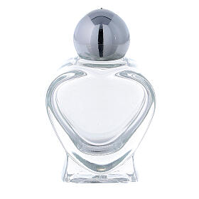 Holy water glass bottle heart shaped, 10 ml, lot of 50