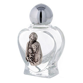 Frasco água benta coração 10 ml Sagrada Família 50 peças vidro