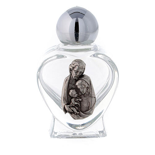 Frasco água benta coração 10 ml Sagrada Família 50 peças vidro 1