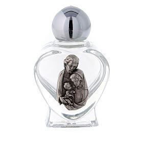 Holy Family Holy water glass bottle heart shaped, 10 ml, lot of 50