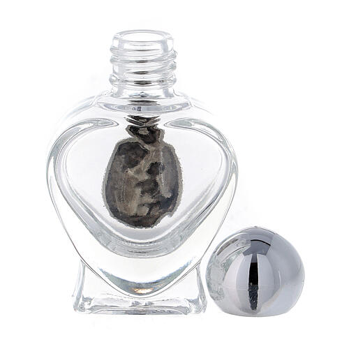 Holy Family Holy water glass bottle heart shaped, 10 ml, lot of 50 3