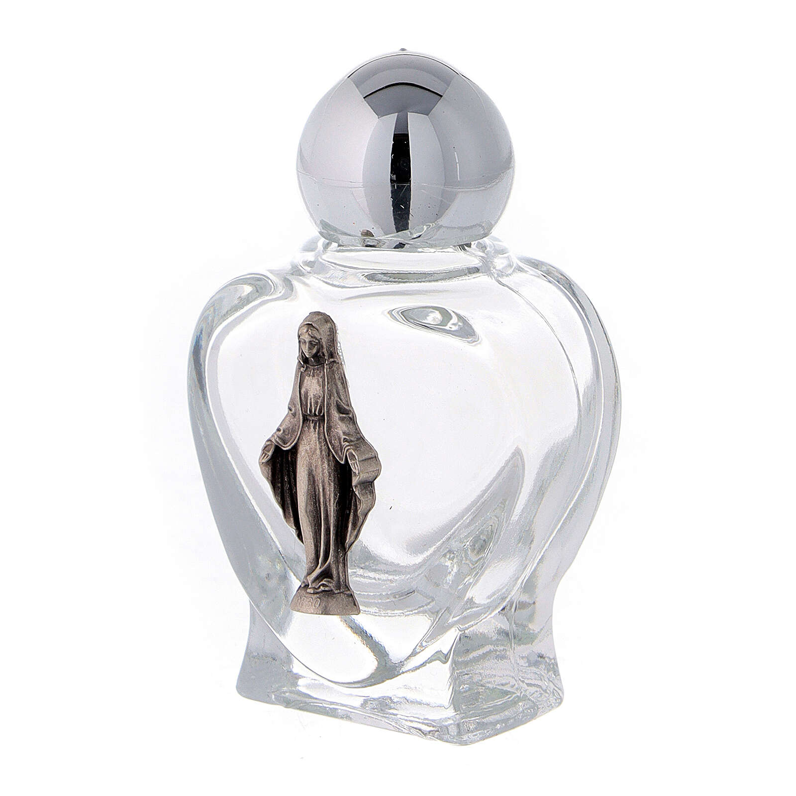 Immaculate Virgin Mary Holy water glass bottle heart shaped, | online ...