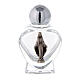 Immaculate Virgin Mary Holy water glass bottle heart shaped, 10 ml, lot of 50 s1