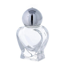 Holy water bottle, heart shaped in glass 5 ml (50 pcs pk)