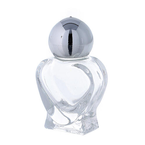 Holy water bottle, heart shaped in glass 5 ml (50 pcs pk) 2