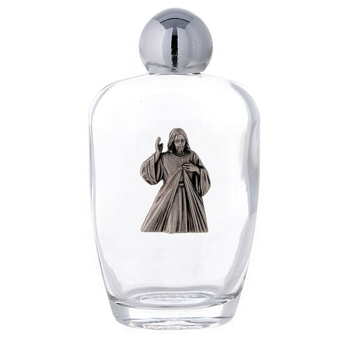 Flacon arrondi eau bénite Christ Miséricordieux 100 ml (25 pcs) verre 1