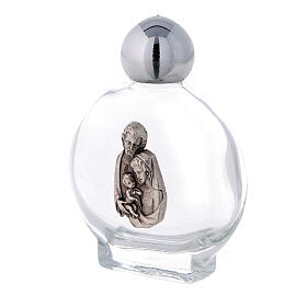 Frasco redondo 15 ml para água benta Sagrada Família 50 peças vidro