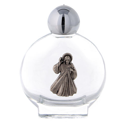 Holy water bottle with Merciful Jesus 15 ml (50-PIECE PACK) in glass 1