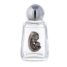 Glass holy water bottle with Madonna and Child, 15 ml (50 piece pk)