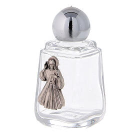 Glass holy water bottle with Divine Mercy, 15 ml (50 piece pk)