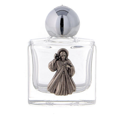 Holy water bottle in glass, 10 ml with Merciful Jesus (50 pcs pack) 1