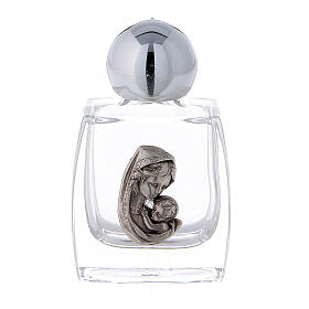 Holy water bottle 10 ml with Madonna and Child, glass (50 pcs pack)