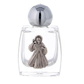 Objetos para Bênção: Garrafa água benta vidro Cristo Misericordioso 10 ml 50 peças