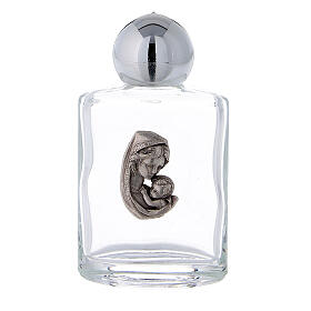 Objetos para Bênção: Garrafa achatada água benta Virgem e Menino 15 ml em vidro 50 
peças