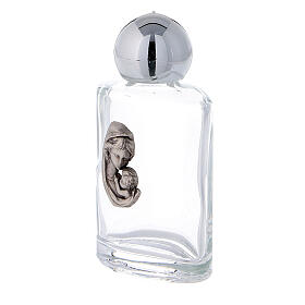 Objetos para Bênção: Garrafa achatada água benta Virgem e Menino 15 ml em vidro 50 
peças