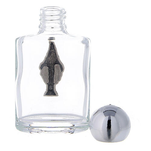 Garrafa achatada água benta Imaculada Conceição 15 ml em vidro 50 peças 3