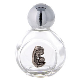 Round holy water bottle with Madonna and Child 35 ml (50 pcs) glass