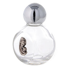 Round holy water bottle with Madonna and Child 35 ml (50 pcs) glass
