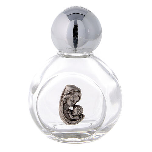 Round holy water bottle with Madonna and Child 35 ml (50 pcs) glass 1