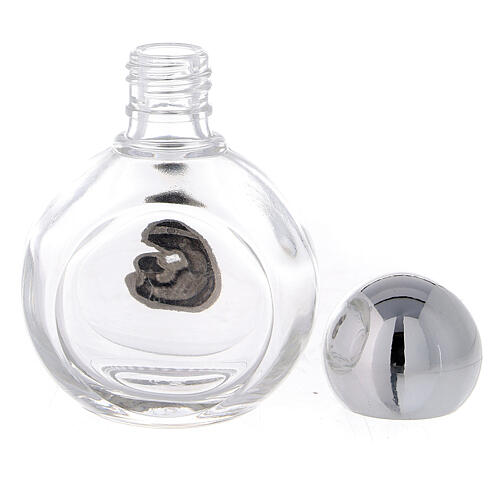 Round holy water bottle with Madonna and Child 35 ml (50 pcs) glass 3
